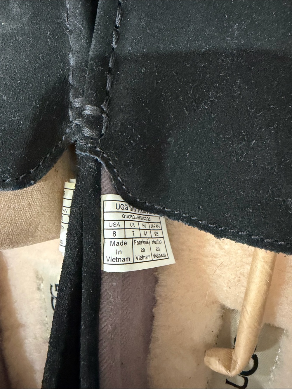 UGG Men’s Black Suede Slip-On Drivers - Picture 3 of 5